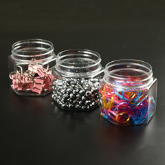 Clear Hexagonal Storage Box Plastic Sealed Jar Multipurpose Organizer Container