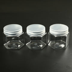Clear Hexagonal Storage Box Plastic Sealed Jar Multipurpose Organizer Container