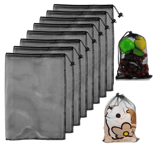 Mesh Stuff Sack Drawstring Laundry Bag for Beach Toys Travel Outdoor Storage