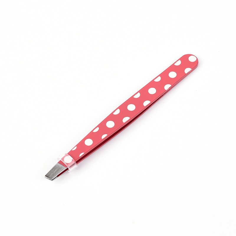 Mini Pink Dots Eyebrow Tweezers Stainless Steel Beauty Tools