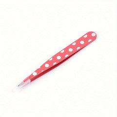 Mini Pink Dots Eyebrow Tweezers Stainless Steel Beauty Tools