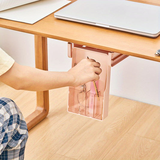 Under Desk Pull Out Wall Hanging Storage Box Office Desktop Stationery Box