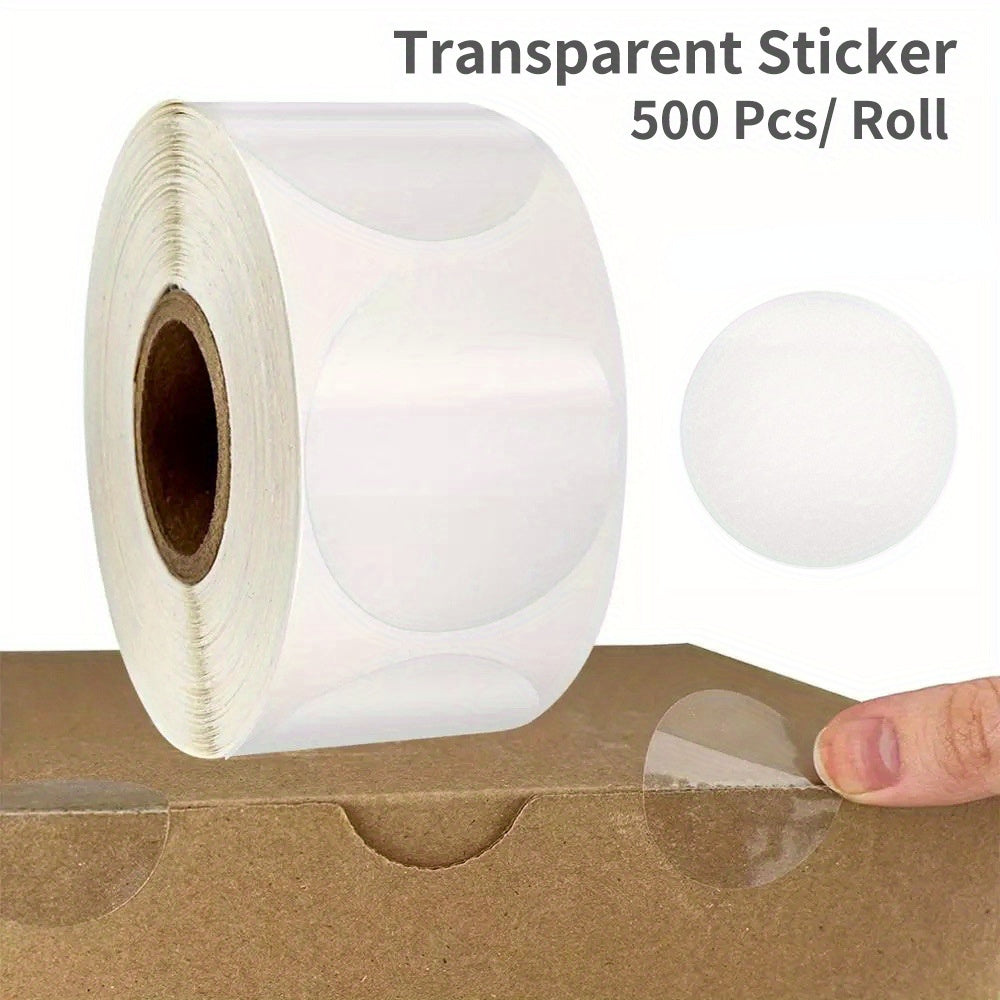 500pcs Transparent Sticker Circular Seal Label Self-adhesive Seal Label