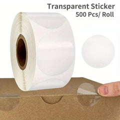 500pcs Transparent Sticker Circular Seal Label Self-adhesive Seal Label