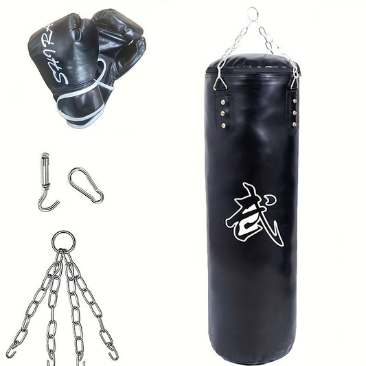 Heavy Duty Punching Bag With Gloves & Hook - MMA Kickboxing Karate