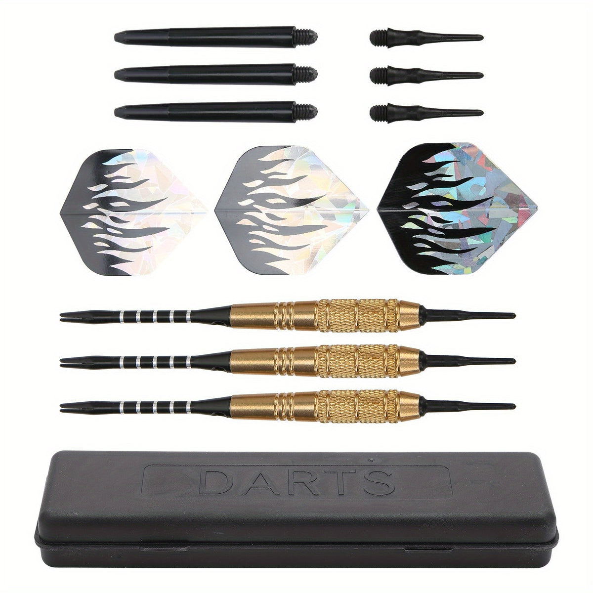 3pc Pure Copper Dart Set with Plastic Head - 3 Shafts, 3 Wings