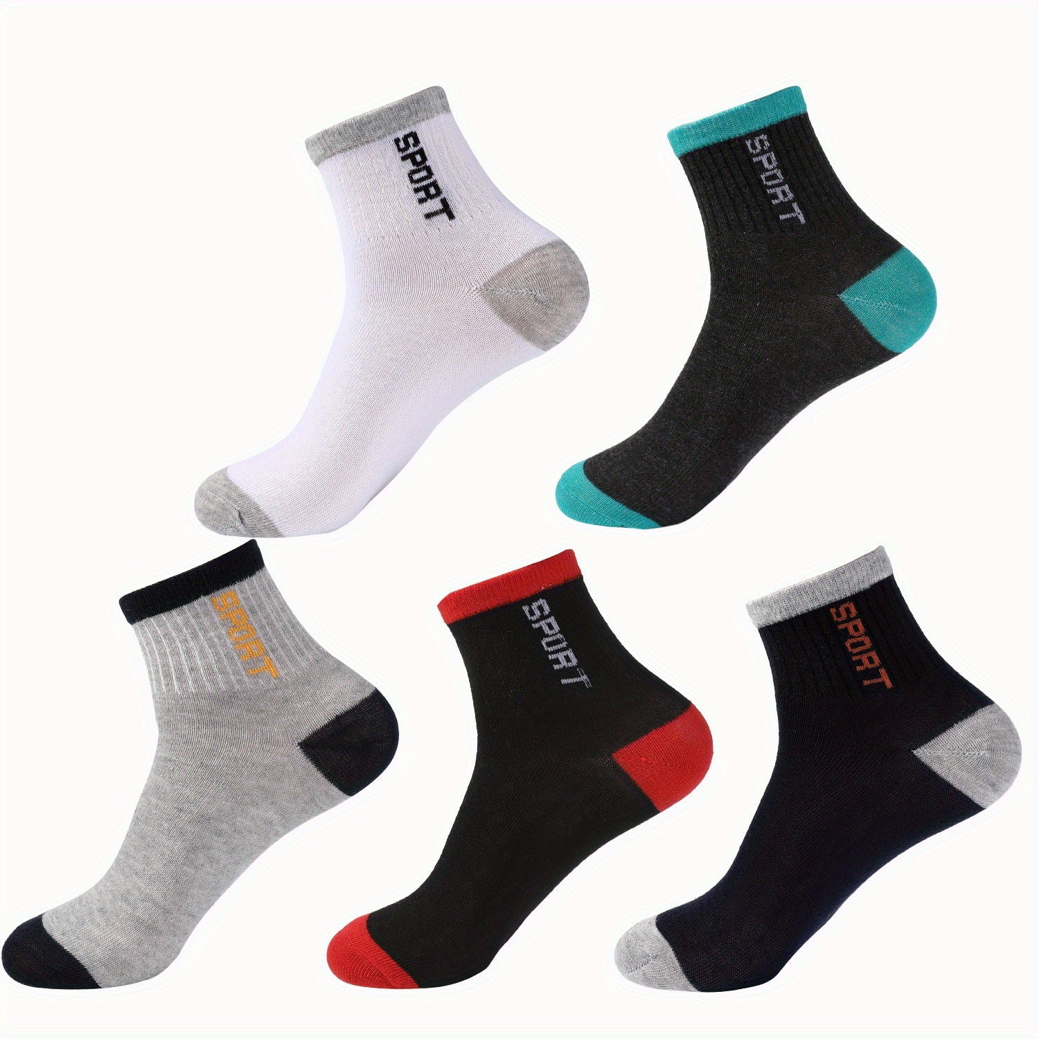 Men's Anti-Odor Ankle Socks 5-Pack