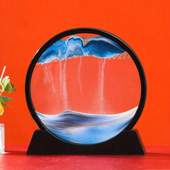 3D Moving Sand Art Picture Round Glass Deep Sea Landscape Hourglass