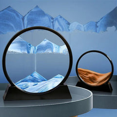 3D Moving Sand Art Picture Round Glass Deep Sea Landscape Hourglass