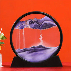 3D Moving Sand Art Picture Round Glass Deep Sea Landscape Hourglass