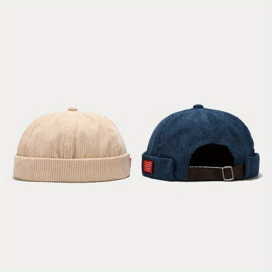 Vintage Beanie Hats For Men Women Landlord Cap Corduroy Cap