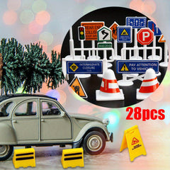 28pcs Traffic Signs Educational Toy For Traffic Car Gift