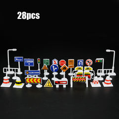28pcs Traffic Signs Educational Toy For Traffic Car Gift