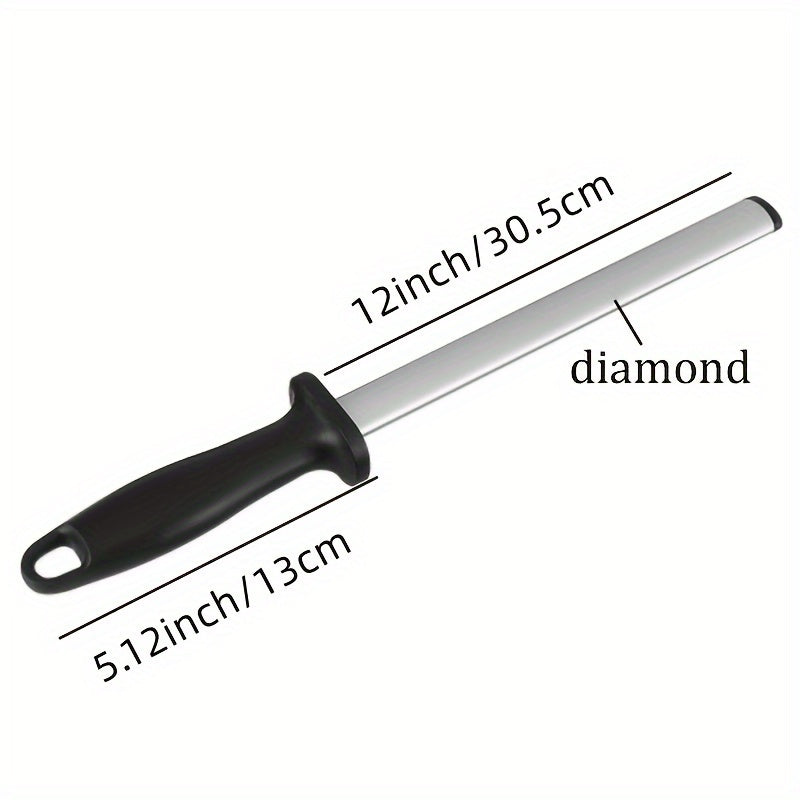 12 Inch Steel Sharpener Rod for Kitchen and Camping Use