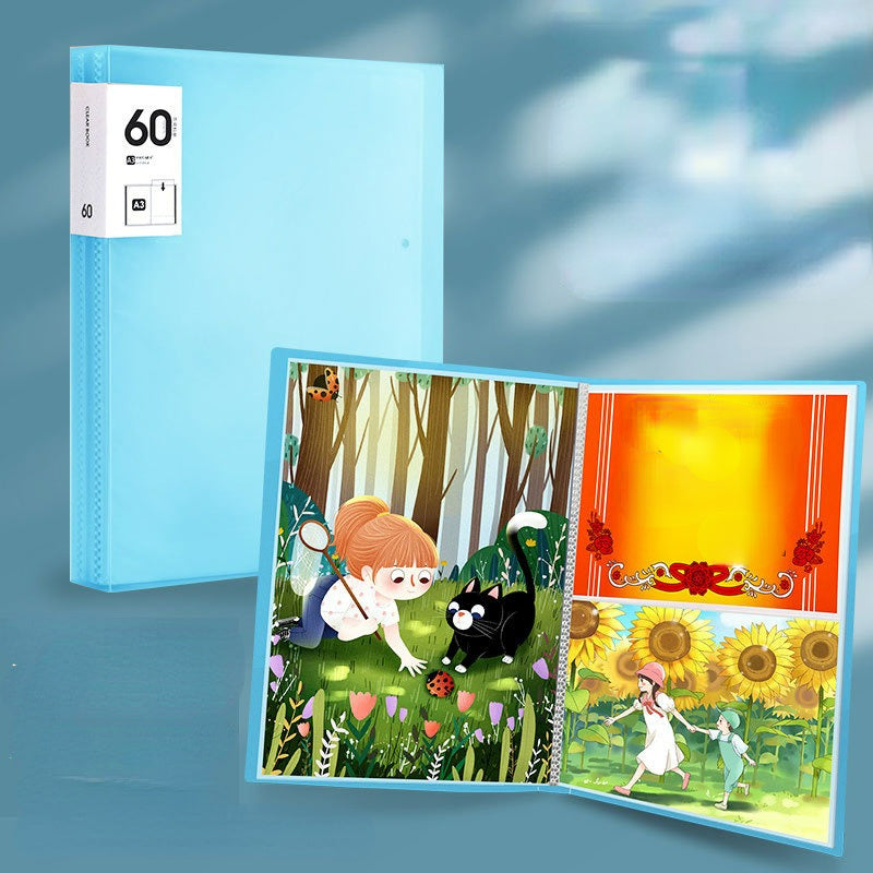 A3 Painting Art Collection Folder 8K Album Transparent Data Book