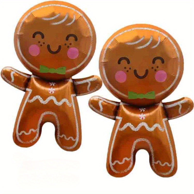 Cartoon Christmas Gingerbread Man Foil Balloon Decoration
