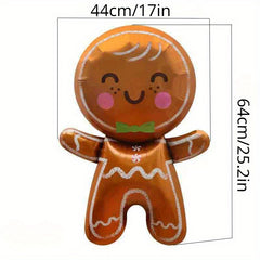 Cartoon Christmas Gingerbread Man Foil Balloon Decoration