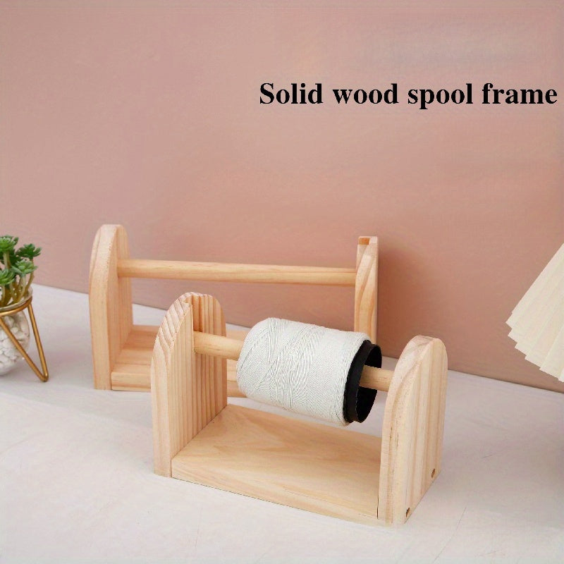 Rotating Wooden Thread Holder for Knitting Yarn Balls - Hand Weaving Tools