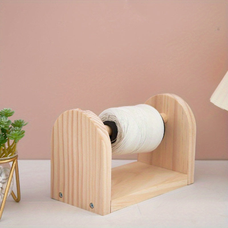 Rotating Wooden Thread Holder for Knitting Yarn Balls - Hand Weaving Tools