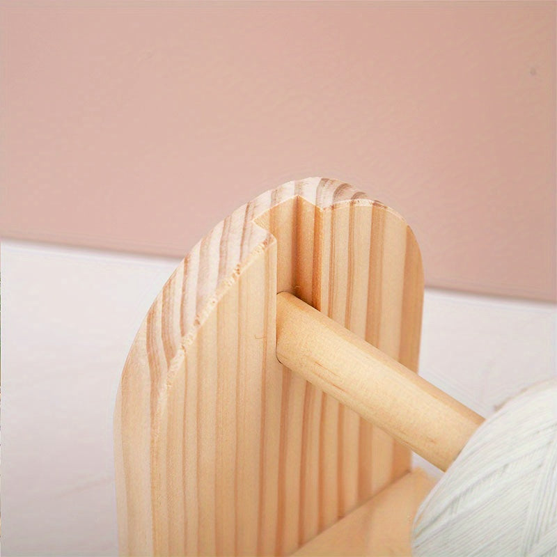 Rotating Wooden Thread Holder for Knitting Yarn Balls - Hand Weaving Tools