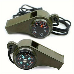 Portable 3-in-1 Survival Whistle for Outdoor Camping