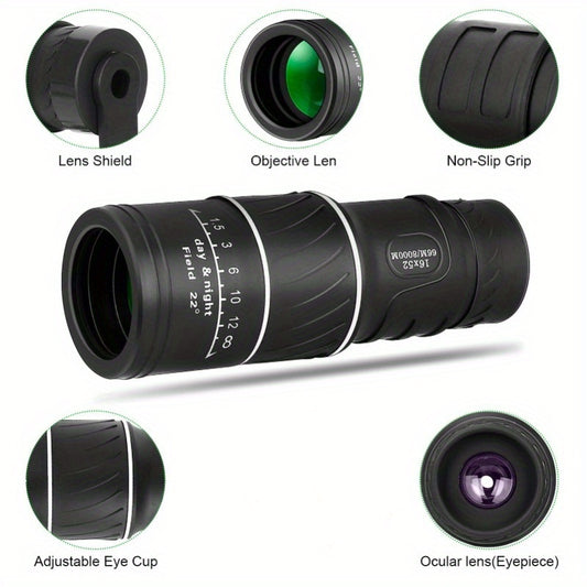 16X52 Monocular Telescope HD Zoom for Outdoor Survival