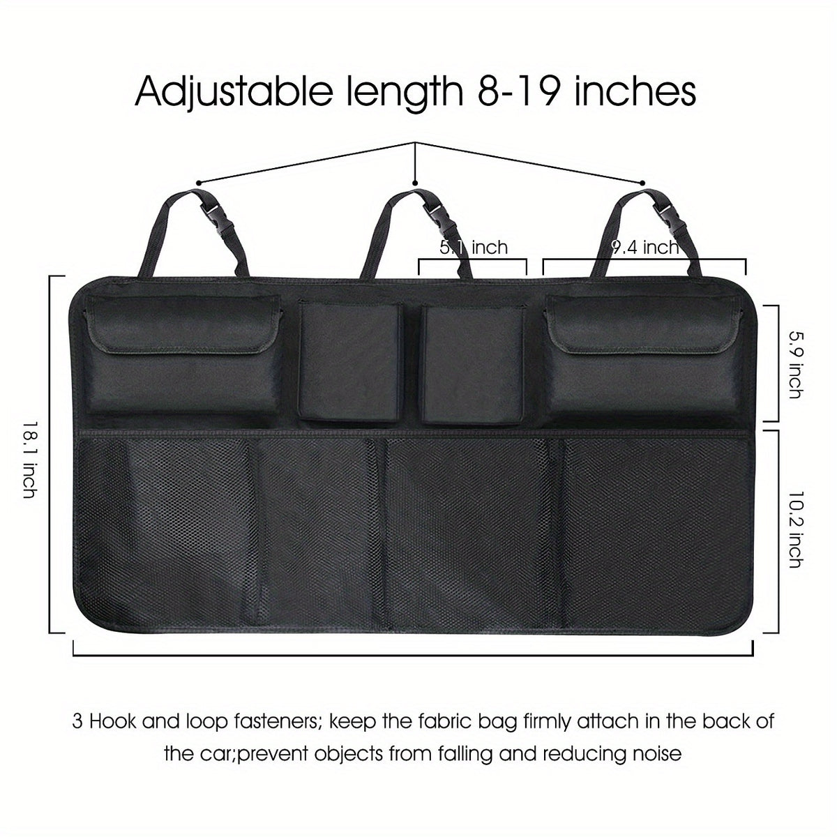 Car Interior Storage Bag Trunk Hanging Chair Back 600D