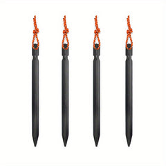10pcs Aluminium Tent Stakes with Reflective Rope, Ground Nails for Camping