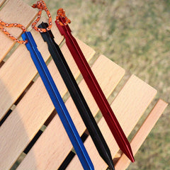 10pcs Aluminium Tent Stakes with Reflective Rope, Ground Nails for Camping