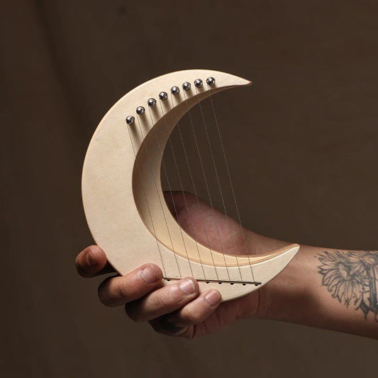 8 Strings G Key Mini Finger Harp Wood Moon Lyre Harp For Beginner