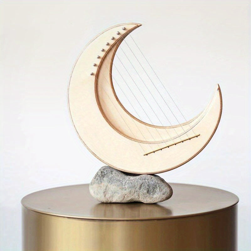 8 Strings G Key Mini Finger Harp Wood Moon Lyre Harp For Beginner
