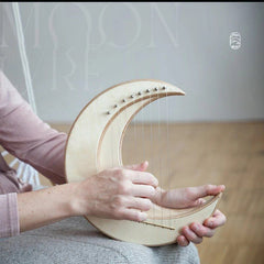 8 Strings G Key Mini Finger Harp Wood Moon Lyre Harp For Beginner