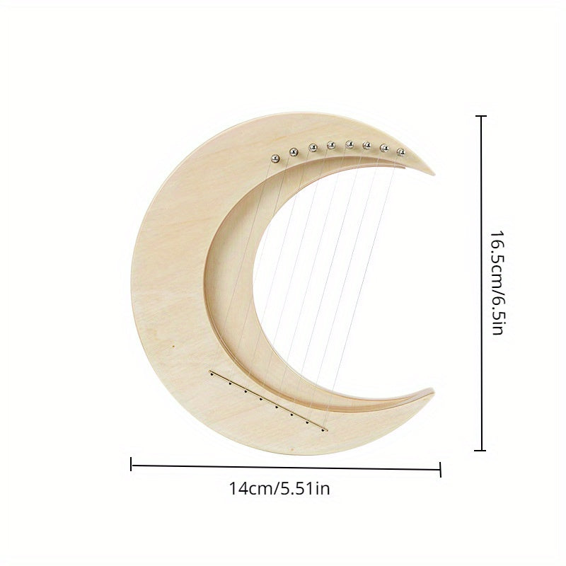 8 Strings G Key Mini Finger Harp Wood Moon Lyre Harp For Beginner
