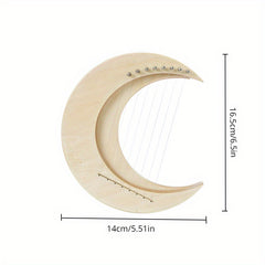 8 Strings G Key Mini Finger Harp Wood Moon Lyre Harp For Beginner