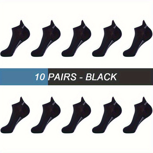 10 Pairs Men Breathable Cotton Ankle Socks Sports Casual Athletic