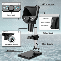LCD Digital Microscope 1080P 10 Megapixels 1-1000X Zoom Stereo Camera