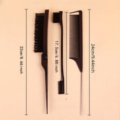 3pcs Hair Brush Set Hair Comb Double Sided Hairline Brush Smooth Comb