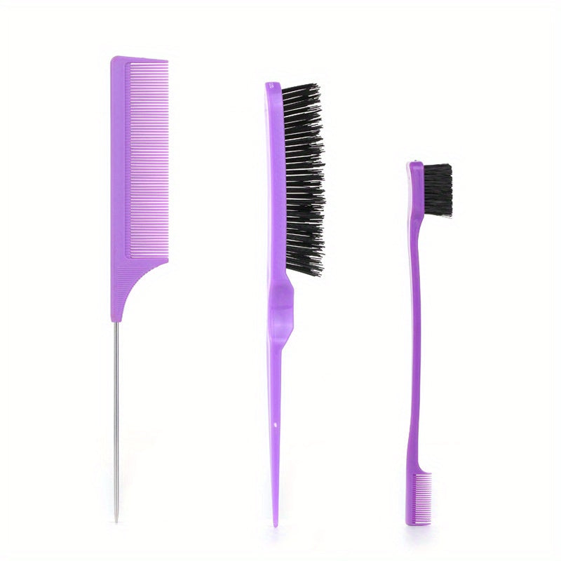 3pcs Hair Brush Set Hair Comb Double Sided Hairline Brush Smooth Comb