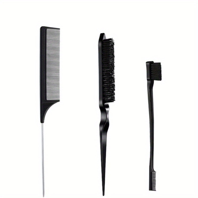 3pcs Hair Brush Set Hair Comb Double Sided Hairline Brush Smooth Comb