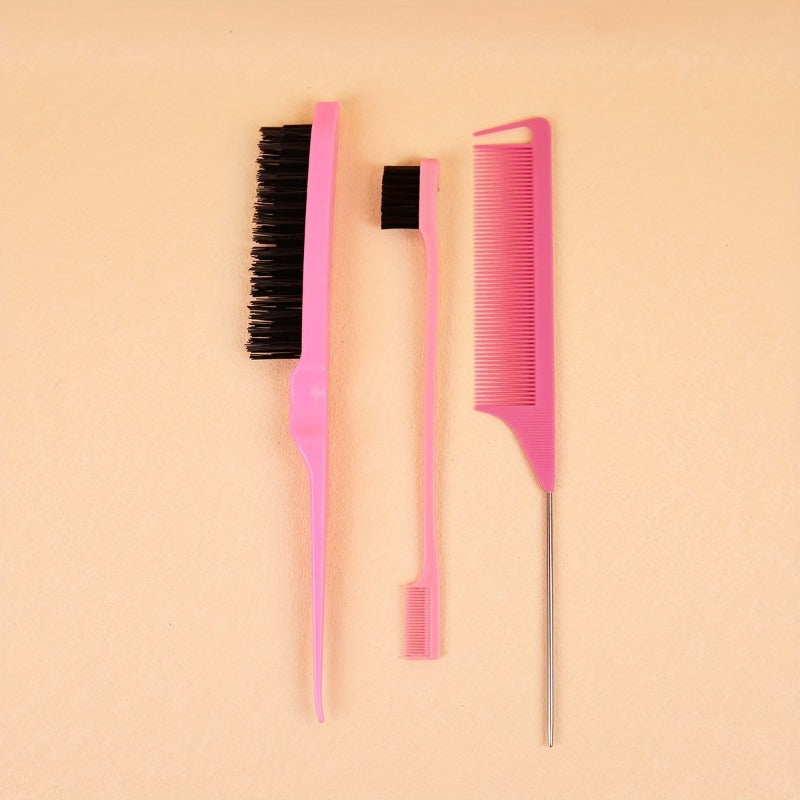 3pcs Hair Brush Set Hair Comb Double Sided Hairline Brush Smooth Comb