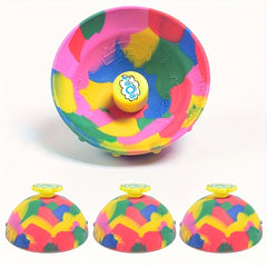 5pcs Camo Bouncing Bowl Fidget Toy Hip Hop Jumping Stress Relief Outdoor Toy