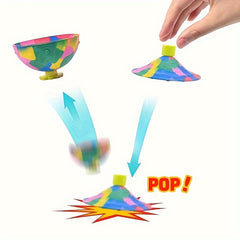 5pcs Camo Bouncing Bowl Fidget Toy Hip Hop Jumping Stress Relief Outdoor Toy