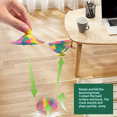 5pcs Camo Bouncing Bowl Fidget Toy Hip Hop Jumping Stress Relief Outdoor Toy