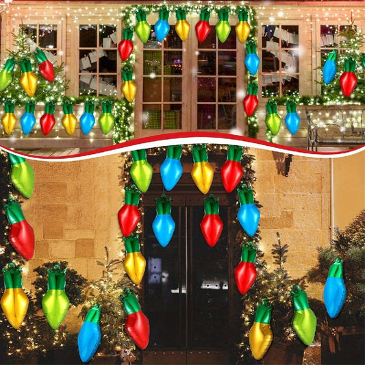 5pcs 50.8cm Christmas Light Bulb Balloon Aluminum Film Xmas Party Decor