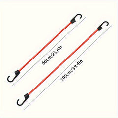24-40 Inch Bungee Cord Dual Hooks Heavy Duty Elastic Straps Gray