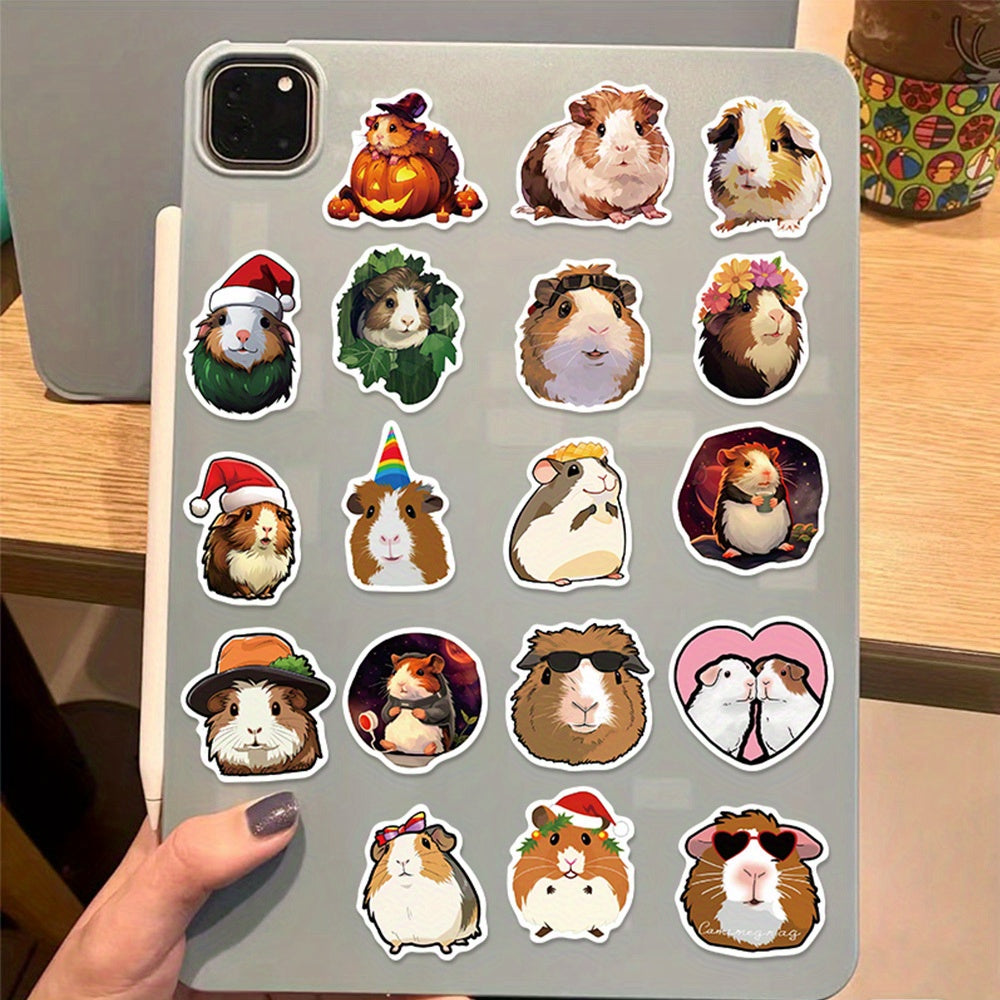 50pc Guinea Pig Waterproof Stickers Guitar Water Bottle Helmet Snowboard Laptop