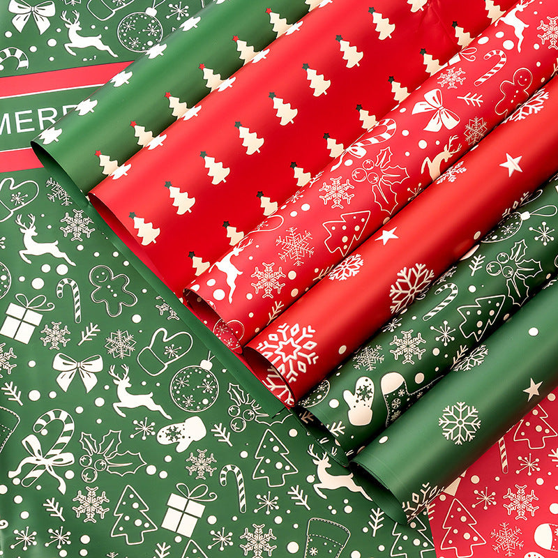10pcs Waterproof Christmas Gift Wrapping Paper Flower Bouquet Supplies