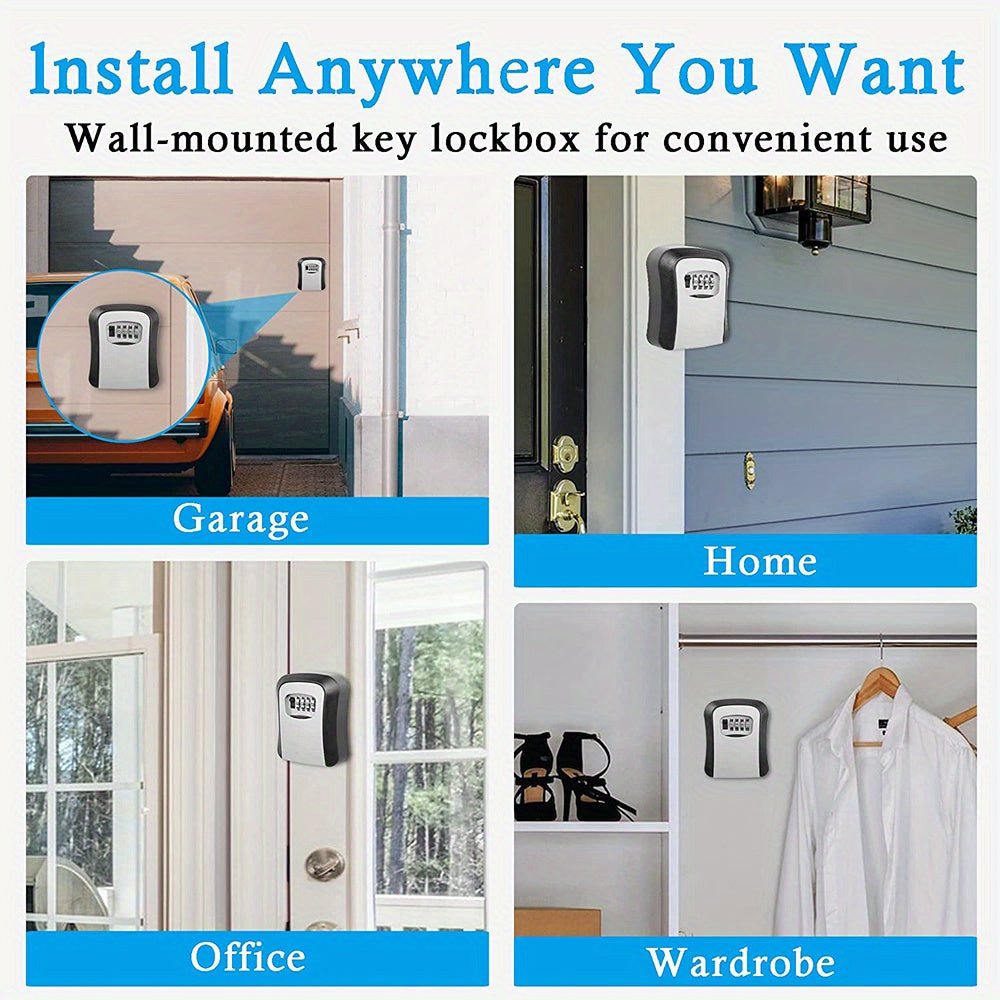 Waterproof Key Lock Box Portable Combination Lockbox for House & Car Keys