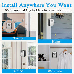 Waterproof Key Lock Box Portable Combination Lockbox for House & Car Keys