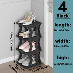 Narrow Standing Plastic Shoe Rack with 1 Layer